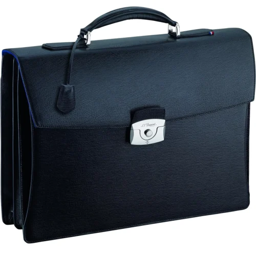 S.T. Dupont - PRESTIGE Business Briefcase, Specially made in France, Leather, 3 Dividers inside