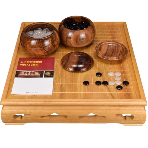 Go Game Set - NaoSIn-Ni Yellow Wenge Wood, 19X19 Ancient Chinese Strategy BOARD GAME