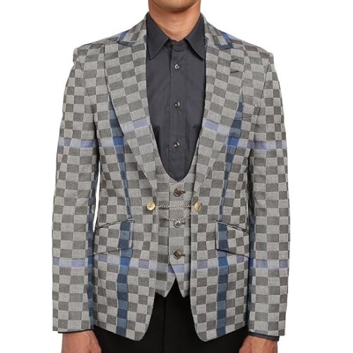 Vivienne Westwood - Luxury Men's Basketweave Check Waistcoat Jacket. Medium/UK 48