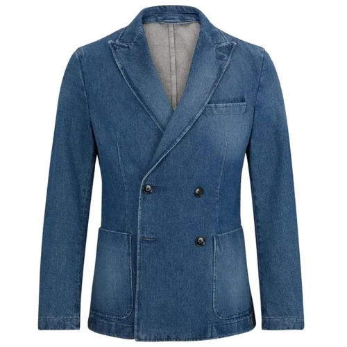 BOSS - HIGH QUALITY, C-HANRY-W-DB-243F, Blue Slim-fit Jacket in Cotton Denim