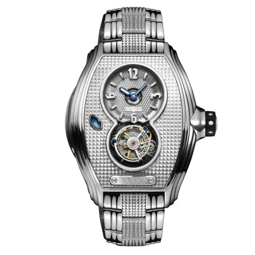 MEMORIGIN - STYLISH & LUXURIOUS Bourbon Series, Flying Tourbillon Watches Silver, Sapphire Crystal