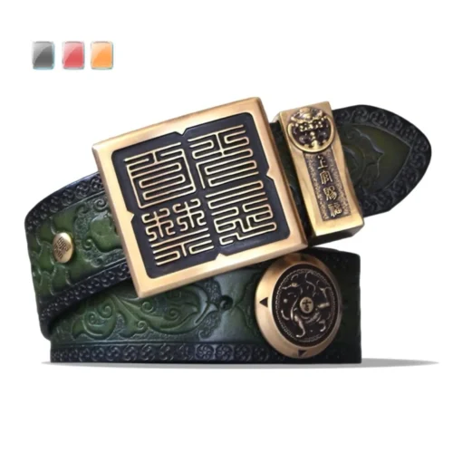 KEYESMINER - Chinese LUXURY BRAND, 100% Genuine LEATHER Vintage Belt (COLOR CHOICES), Carefully Crafted in Chengdu, CHINA