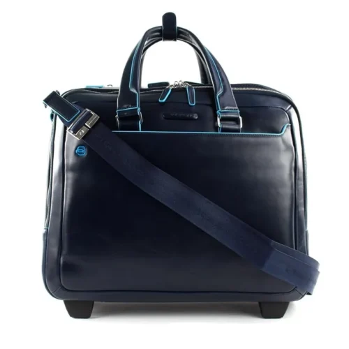PIQUADRO - Business Briefcase Blu Notte, Compact, Versatile, Wheeled