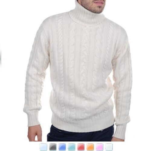 Balldiri - PREMIUM Cashmere Men's Long-Sleeved Turtleneck Pullover Braid, 10 Thread Count, HIGH QUALITY cloths (Color choices)