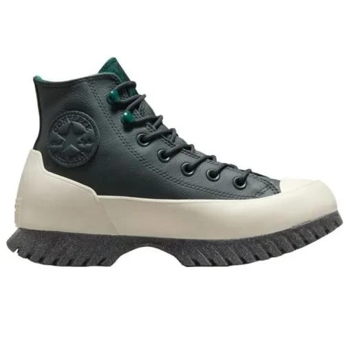 Converse - All Star | AUTHENTIC LEATHER High Platform Women's Lugged 2.0 CC Green Leather Sneaker, Size 4.5 UK