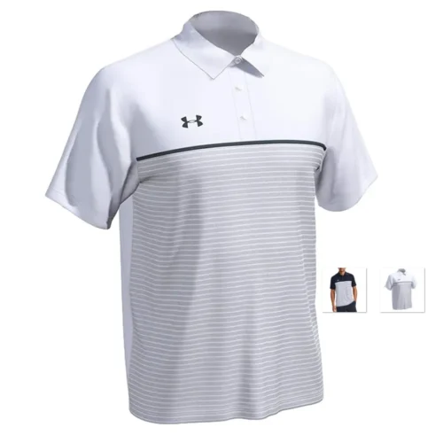 UNDER ARMOUR - AUTHENTIC Men's UA Stripe Mix-Up Golf Polo, Stretchable, Breathable & Comfortable (Color choices)