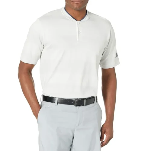 ADIDAS - HIGH QUALITY Golf Men's Primeknit Golf Polo Shirt, White. Size: S