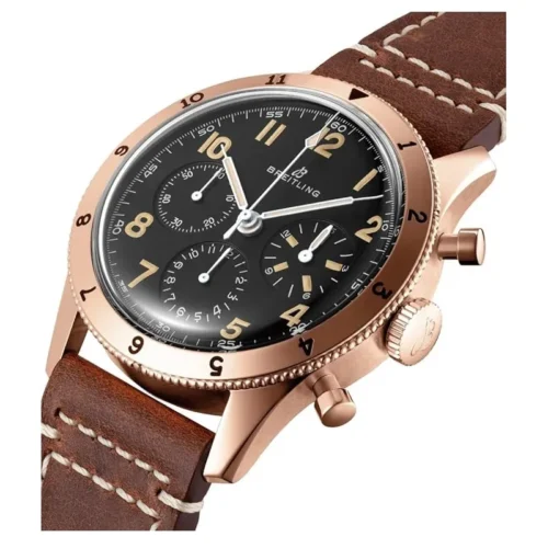 Breitling - Mechanical (Hand-Wind) AVI Ref 765. 1953 Limited Re-Edition Watch, RB0920131B1X1, Gold, Strap