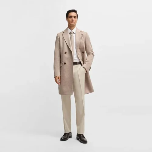 BOSS - HIGH QUALITY Men's H-Hyde-DB-Flaps-231 Slim-fit coat in a virgin-wool blend