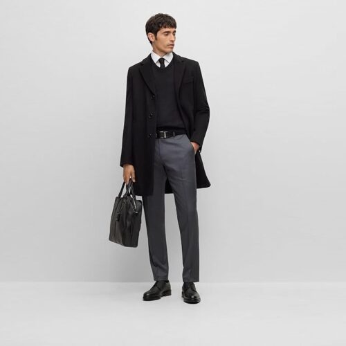 BOSS - TOP QUALITY Men's H-Hyde-234 Slim-fit coat in 90% Virgin Wool and 10% Cashmere. COMFORT & CLASS.
