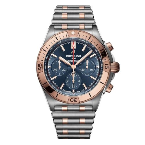 Breitling - EXCLUSIVE Chronomat B01 Steel and 18k Red Gold Watch UB0134101C1U1 Rouleaux bracelet.