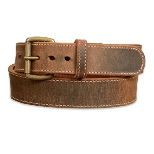 BULLHIDE - ORIGINAL Men's HEAVY-DUTY Belt, GENUINE Full Grain Stitched LEATHER, 1.50" W, 44"inch, USA made