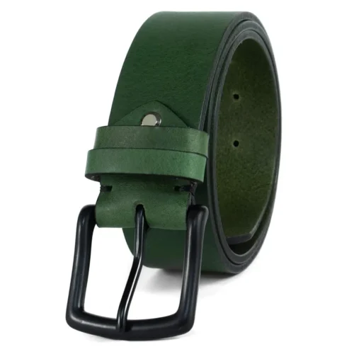 Hoffe Belts - PREMIUM QUALITY Men's Handmade Full Grain Leather Belt, Reversible wearing, in a Gift box, Soldier Green, XXL, made in SLOVAKIA