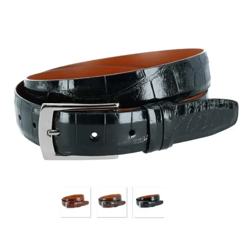 TRAFALGAR - GENUINE Louisiana Alligator Belt, LUXURIOUS & TOP QUALITY, made in the USA