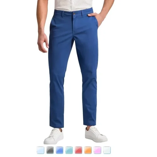 BEN SHERMAN - ORIGINAL Men's Khaki Golf Pants - Comfortable Stretchy Slim Fit Chinos Trousers (Color choices)