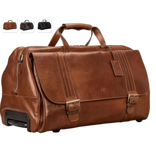 MAXWELL SCOTT - The Dino Travel Bag, Leather Handmade, Italy (color options)