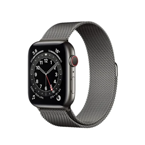 Apple - Series 6, GPS+Cellular, 44mm Graphite Stainless Steel, Graphite Milanese Loop
