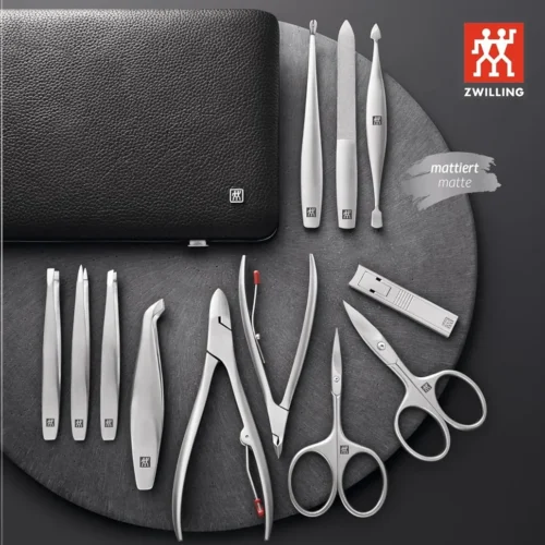 ZWILLING - LUXURY Manicure Set (12 Pieces) Nail & Pedicure, Real Leather Case, Premium