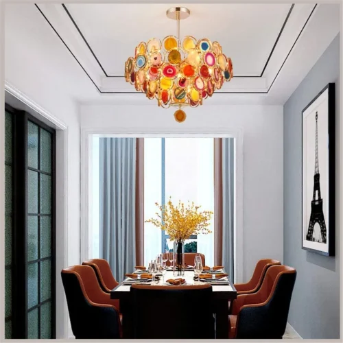 Knight Lovers - Machine Luxurious Agate Chandelier Pendant Light (Size options)