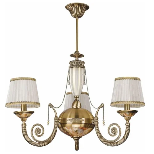 Casa Padrino - Luxury Baroque Chandelier adorned in Metallic Brass, White and Gold.