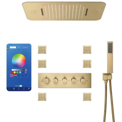 Xingyu Zhao - Luxury High Tech Shower System, Wide, Thermostatic Music, Rain & Waterfall