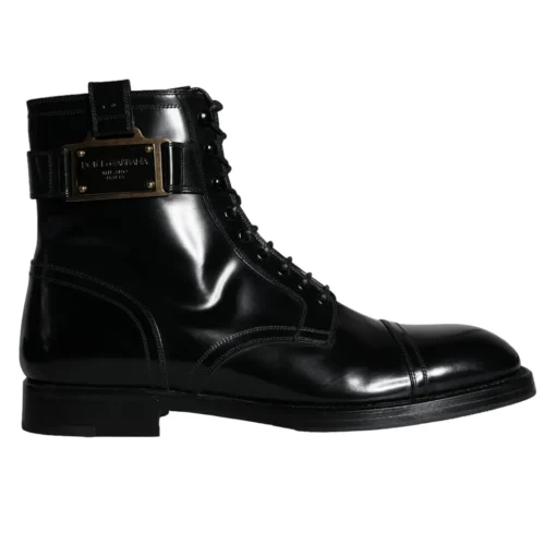 Dolce & Gabbana - Luxury Original Leather Shoes, with Zip easy slide-in, Size: 12