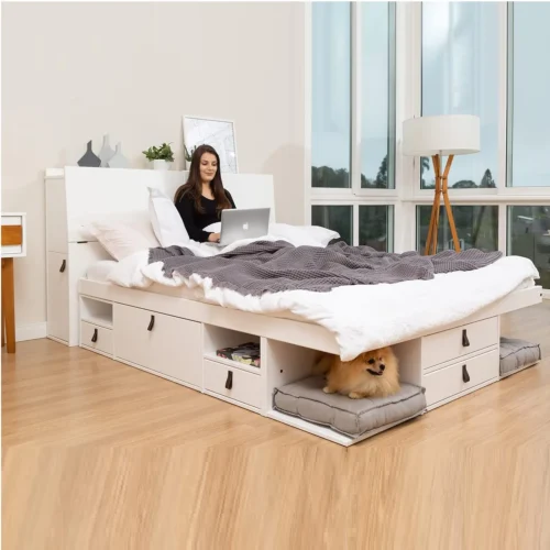 Memomad - Continental Bed Frame, Lots of Storage, Save Space. (Color & Size options at Checkout)