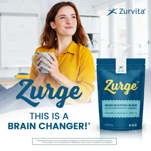 Zurvita Instant Coffee- Mind Power Cognitive Booster, CognatiQ Health, Hyper-Focus Arabica, from Colombia - 30 Servings